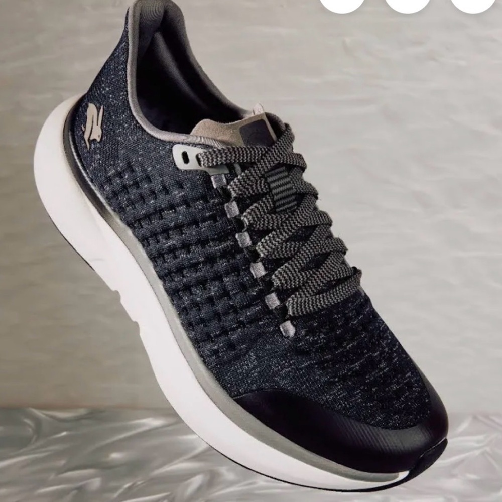 Women's Rabbit  Black Knit Sneakers with Cushioned White Sole